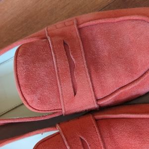 J.Crew suede coral penny loafers